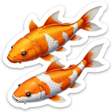 Two "koi" fishes male and female, wearing glasses. sticker
