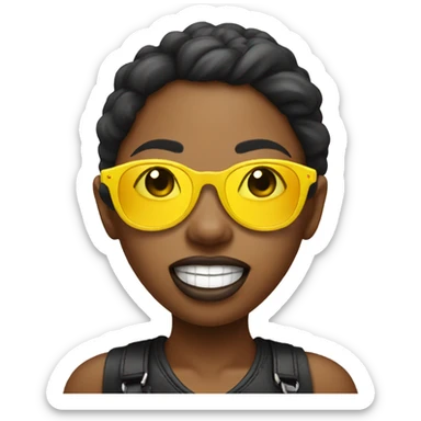 Girl with sunglasses with a banana in her mouth sticker