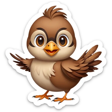 Happy sparrow sticker