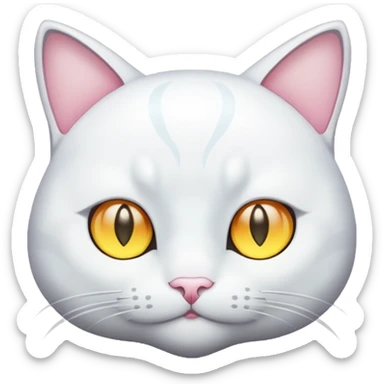 white cat luminous sticker