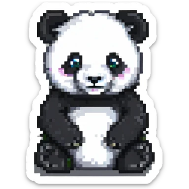 minecraft panda, blocky, pixelated sticker