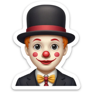 Clown in bowler hat & long tie sticker