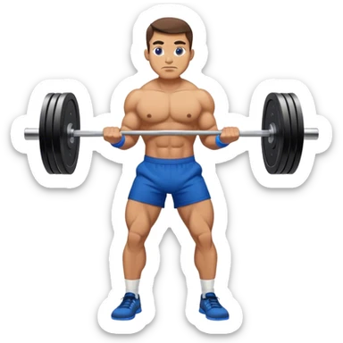 buff man with blue shorts perfoming deadlift sticker