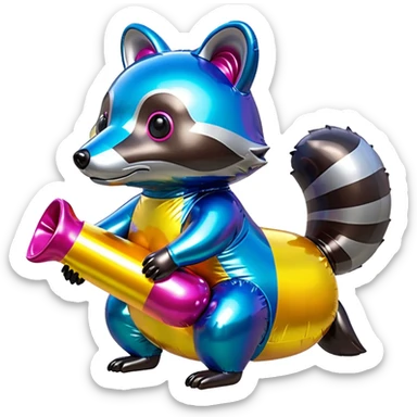  SPAM meat jeff koons style inflatable raccoon abstract art sculpture  sticker