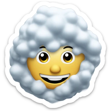 Happy face with pile of snow sticker