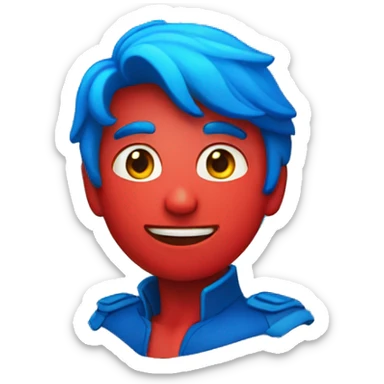 Corazón rojo y azul sticker