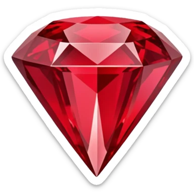 red ruby, diamond gem shape sticker