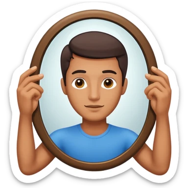 a man taking a mirror selfie sticker