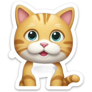 Cute cat holding Subscribe button  sticker