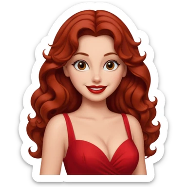 Jessica rabbit, but with Brown hair . Hair is curly, brown and long  sticker