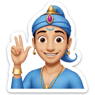 Genie from Aladdin. make several options for the genie from alladin cartoon for the further animation, i want that he shows the like sign with his left hand and smiles sticker