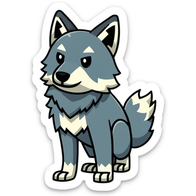 Minecraft wolf with a square shape sticker