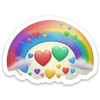 Rainbow hearts sticker