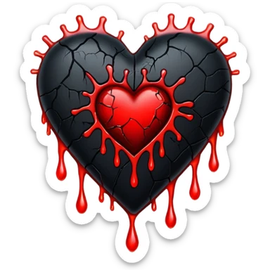 Black heart creative goth sticker