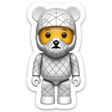bearbrick bear figure wearing a balaclava mask sticker