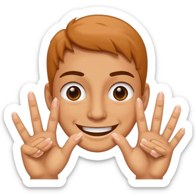 happy face with nails tapping  sticker