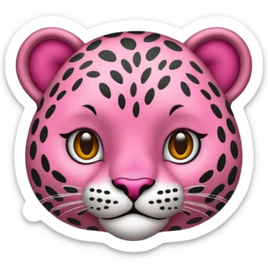 Emoji leopardo rosa cuerpo entero de lado y más realista sticker