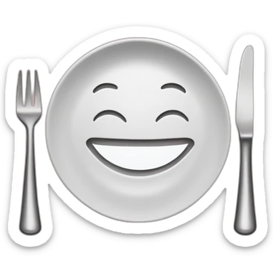 smile plate food and cutlery sticker