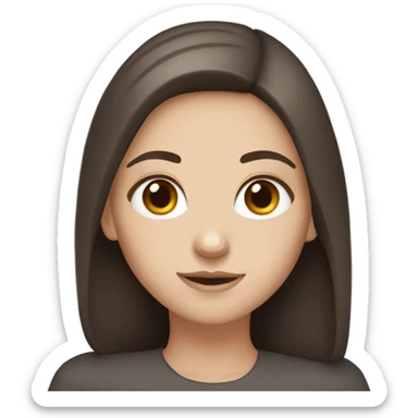 White girl with brown eyes and dark brown hair  sticker