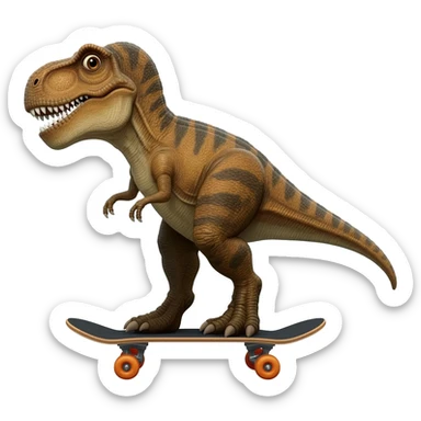 Dinosaur on a skateboard sticker