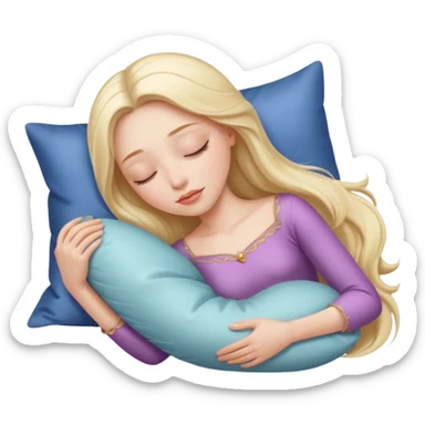 sleeping beauty white girl with a silk pillow sticker