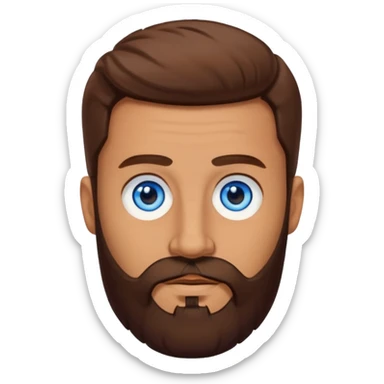Yehuda Levi with blue eyes, brown hair beard sticker