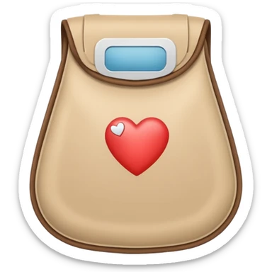 an ostomy bag in beige with a little heart sticker
