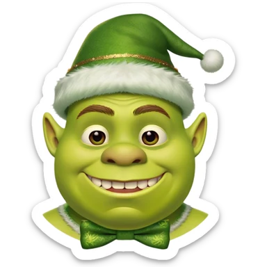 Shrek with a bow sticker