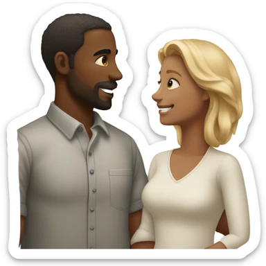 White people hyper realistic lovers sticker