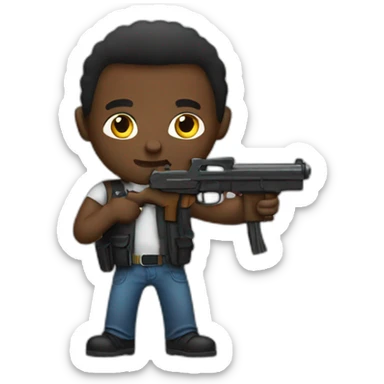 Black guy with a gun sticker