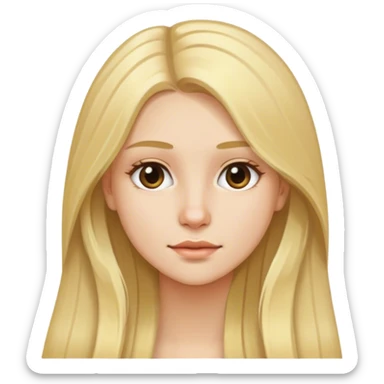 a woman of 18 years with long blond hair after her pc  sticker