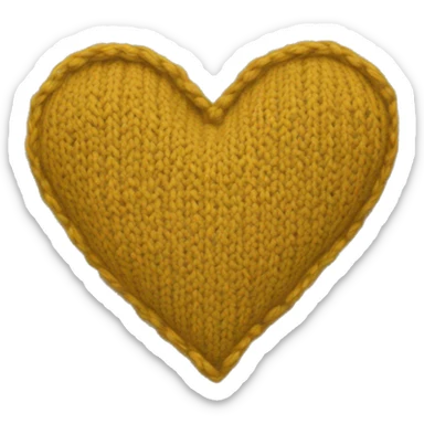 Knitted gold heart sticker