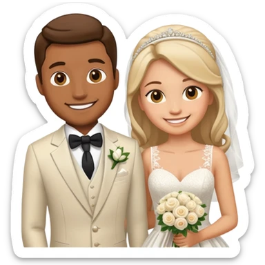 wedding groom with the bride  sticker