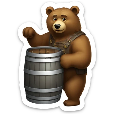 Russian bear holding a barrel of oilrussian bear sticker