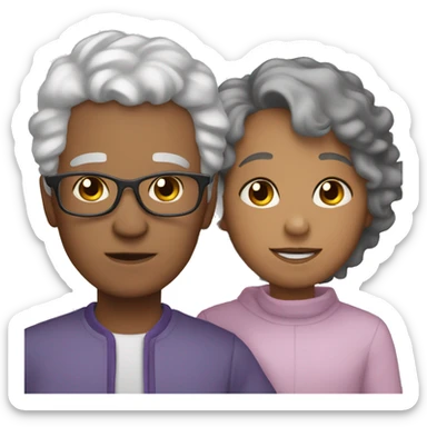 Grandparents with Mika sticker