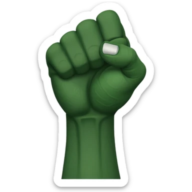 green arm with clenched fist  sticker