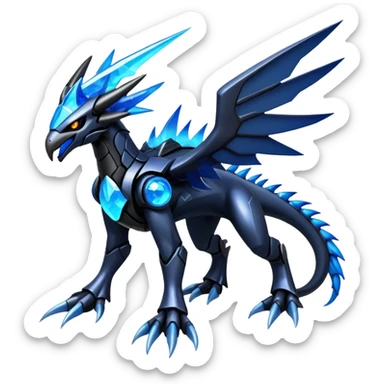 Punk’ish Edgy Futuristic Badass Dark Gothic Zekrom-Dialga-Aurorus-Amaura-Hybrid-Creature sticker
