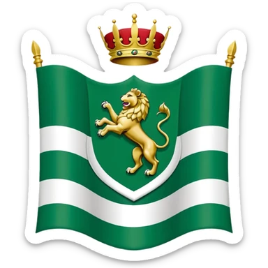 consta de tres franjas horizontales de igual anchura: verde, blanca y verde. lleva en el centro el escudo de Andalucía, diseñado por Blas Infante, que muestra a Hércules entre dos columnas que representan el Estrecho de Gibraltar, flanqueado por dos leones sticker