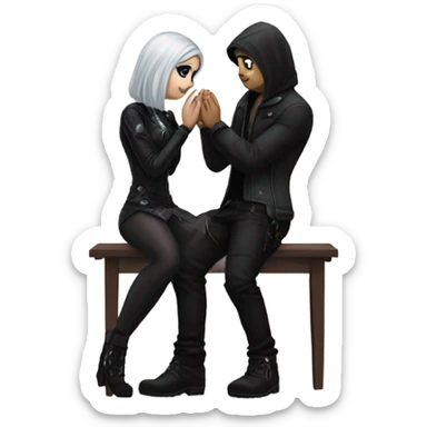 Sigma male proposing to goth gf sticker