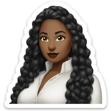 profle picture stunning curvy black woman, nice makeup black braded hair sticker