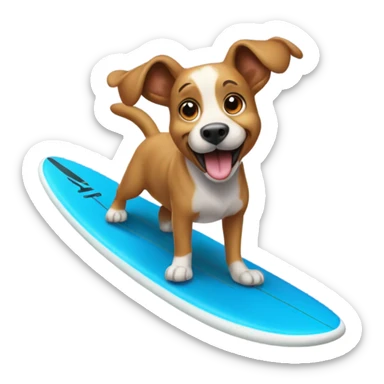 Dog on surfboard  sticker