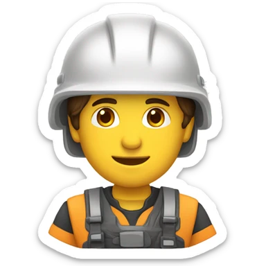 ingeniero furioso con casco blanco  sticker