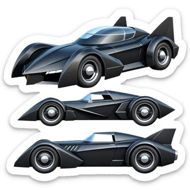  the animated series aerodynamic futuristic Batmobile loosely based on 1936 cord 812 (flat long straight faceted mechanical body) finned stealthy street hot rod  sticker