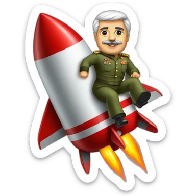 Iran dictator riding a rocket sticker