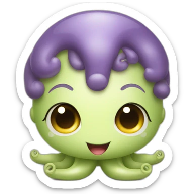 cute kraken cute face doing yoga sticker