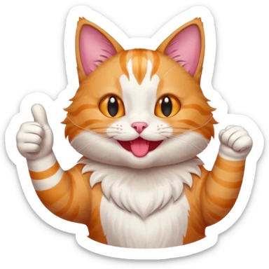 Cat smiling and giving thumbs up sticker