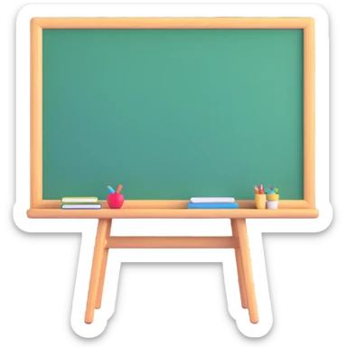 classroom chalkboard with chalk and eraser sticker