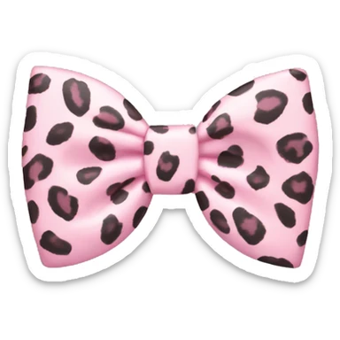 Light pink leopard print bow sticker