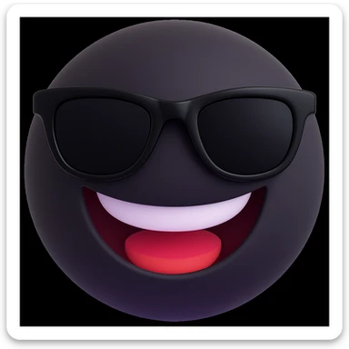 Make the smiling face emoji wear sunglasses in a style similar to 3d-emoji sticker