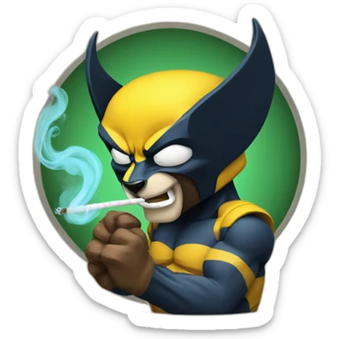 Wolverine smokes a hookah sticker